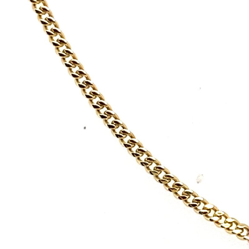 18CT YELLOW GOLD 43CM FINE CURB LINK CHAIN