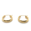 9CT YELLOW GOLD DIAMOND CUT PATTERNED SMALL HOOP EARRING