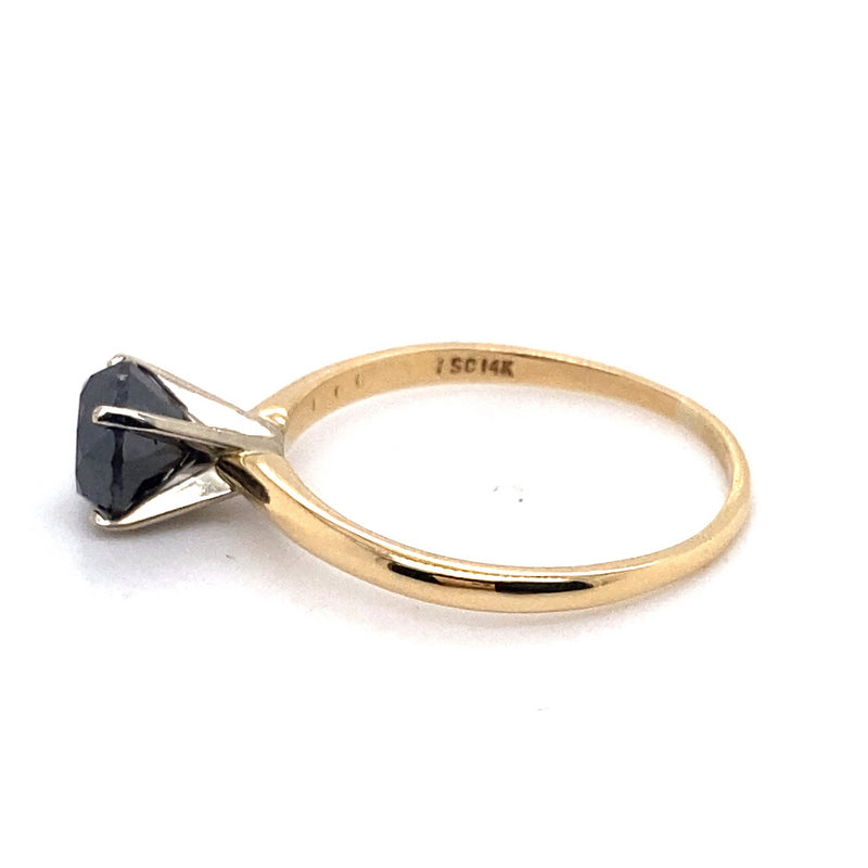 14CT YELLOW & WHITE GOLD BLACK DIAMOND DRESS RING VALUED @ $2899