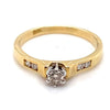 18CT YELLOW & WHITE GOLD THICKENED TOP DIAMOND DRESS RING VALUED @ $1499