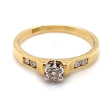 18CT YELLOW & WHITE GOLD THICKENED TOP DIAMOND DRESS RING VALUED @ $1499