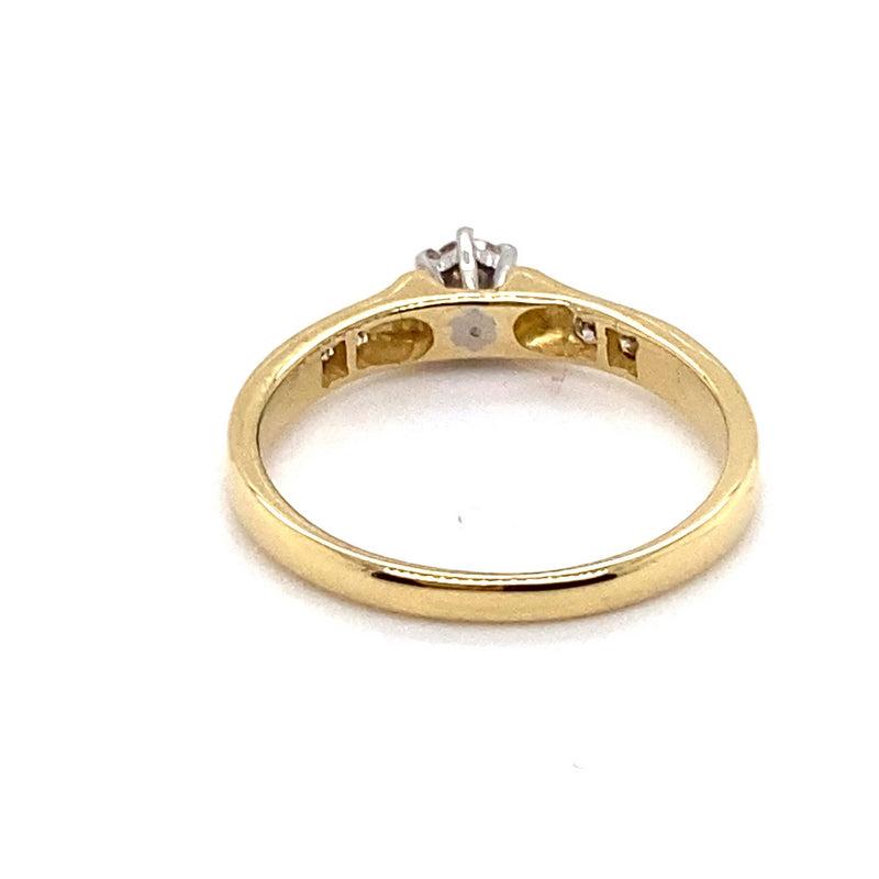 18CT YELLOW & WHITE GOLD THICKENED TOP DIAMOND DRESS RING VALUED @ $1499