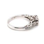 18CT WHITE GOLD ROLLING SHOULDER DIAMOND DRESS RING VALUED @ $2799