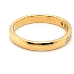 18CT YELLOW GOLD CHANNEL SET DIAMOND DRESS RING VALUED @ $1599