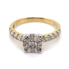 9CT YELLOW & WHITE GOLD THICKENED TOP STYLE DIAMOND DRESS RING VALUED @ $2899