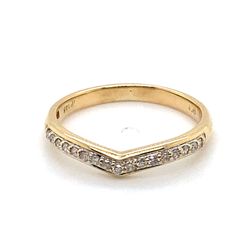 9CT YELLOW GOLD DIAMONDS SET IN V SHAPE DRESS RING
