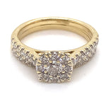 9CT YELLOW GOLD FLOW UP STYLE DIAMOND BRIDAL SET VALUED @ $3099