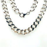 46CM SILVER SOLID CURB LINK CHAIN
