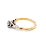 18CT YELLOW & WHITE GOLD FLOW UP STYLE DIAMOND DRESS RING VALUED @ $1899