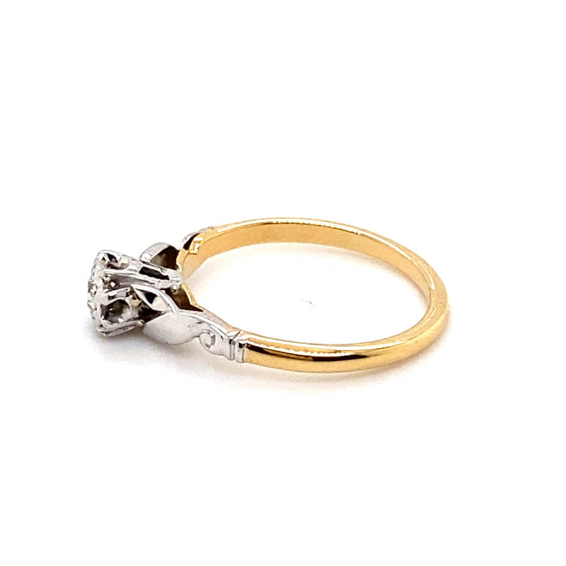 18CT YELLOW & WHITE GOLD FLOW UP STYLE DIAMOND DRESS RING VALUED @ $1899