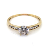 9CT YELLOW GOLD CUBIC ZIRCONIA SET DRESS RING