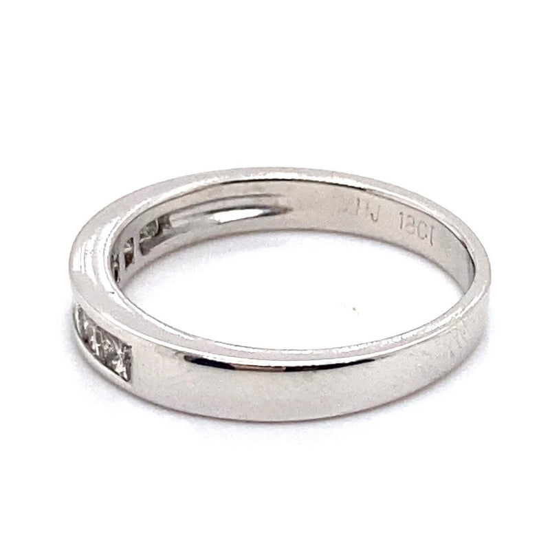 18CT WHITE GOLD CHANNEL SET DIAMOND DRESS RING VALUED @ $3699