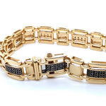 10CT YELLOW GOLD 22CM GATE STYLE DIAMOND BRACELET VALUED @ $5199