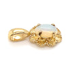 9CT YELLOW GOLD LIGHT OPAL SET IN FLOWER PATTERN PENDANT