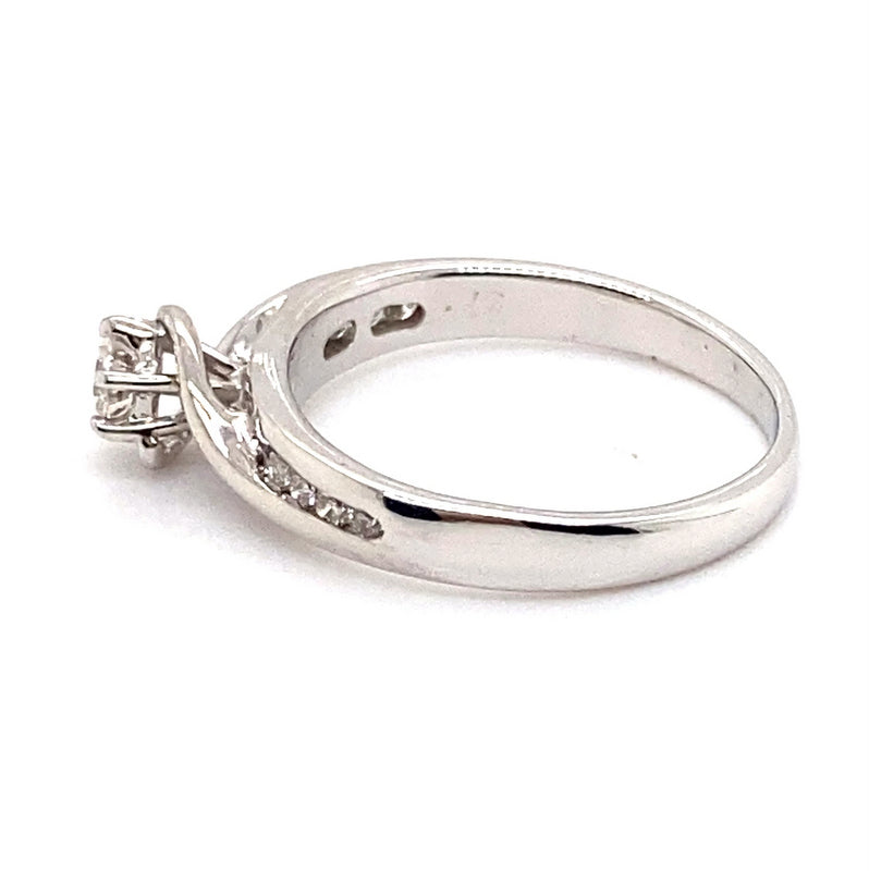 18CT WHITE GOLD WRAP AROUND STYLE DIAMOND DRESS RING VALUED @ $2399