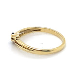 9CT YELLOW GOLD 2 MARQUISE CUT SAPPHIRES IN SPLIT SHOULDER DRESS RING