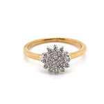 9CT YELLOW & WHITE GOLD DIAMOND DRESS RING VALUED @ $1799