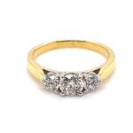 18CT YELLOW & WHITE GOLD POINTED SHOULDER DIAMOND DRESS RING VALUED @ $6199