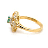 18CT YELLOW GOLD EMERALD & DIAMOND DRESS RING VALUED @ $3499