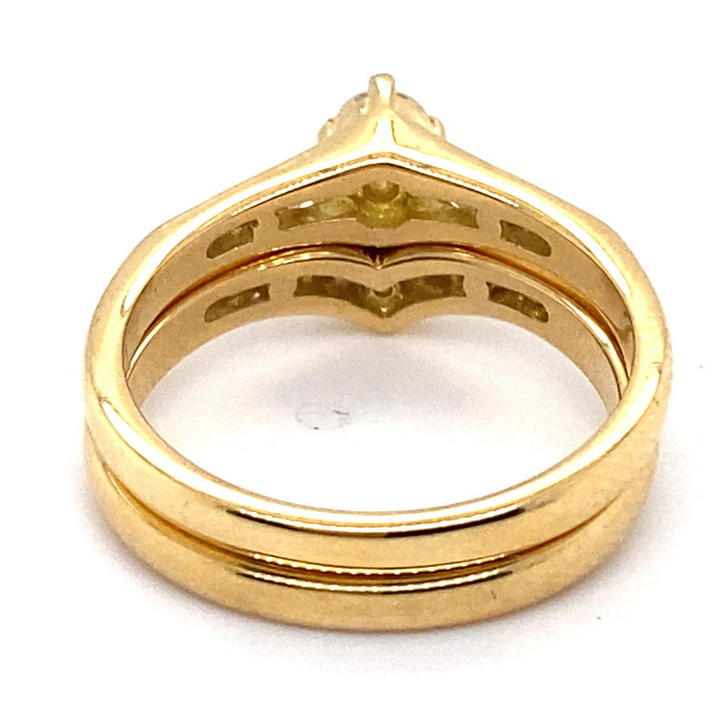 18CT YELLOW GOLD THICKENED TOP DIAMOND BRIDAL SET VALUED @ $4199
