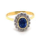 18CT YELLOW & WHITE GOLD SAPPHIRE & DIAMOND DRESS RING VALUED @ $7299