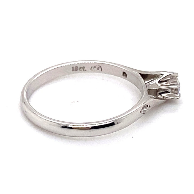 18CT WHITE GOLD & PALLADIUM DIAMOND DRESS RING VALUED @ $1799