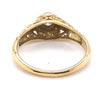 18CT YELLOW GOLD & PLATINUM SCROLL FILIGREE DIAMOND  DRESS RING VALUED @ $1699