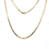 9CT YELLOW GOLD 50CM FLAT OPEN DIAMOND CUT CURB LINK CHAIN