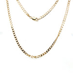 9CT YELLOW GOLD 50CM FLAT OPEN DIAMOND CUT CURB LINK CHAIN