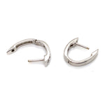 10CT WHITE GOLD CHANNEL SET DIAMONDS IN HUGGIE STYLE EARRINGS TW 1.7g