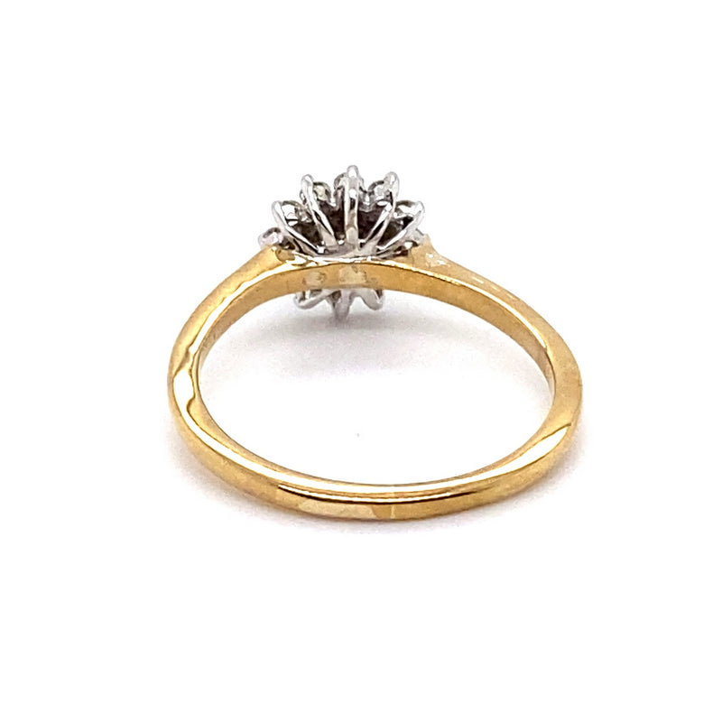 9CT YELLOW & WHITE GOLD DIAMOND DRESS RING VALUED @ $1799