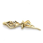 9CT YELLOW GOLD DIAMOND SET IN MOVING BALLERINA PENDANT