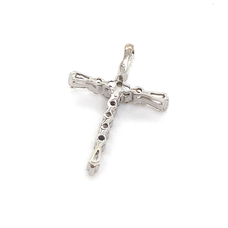 18CT WHITE GOLD DIAMOND CROSS PENDANT VALUED @ $1899