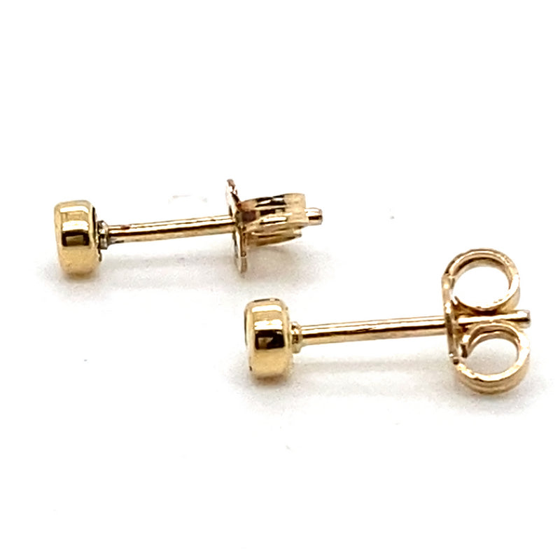 9CT YELLOW GOLD BEZEL SET DIAMOND STUD EARRINGS