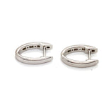 10CT WHITE GOLD CHANNEL SET DIAMONDS IN HUGGIE STYLE EARRINGS TW 1.7g