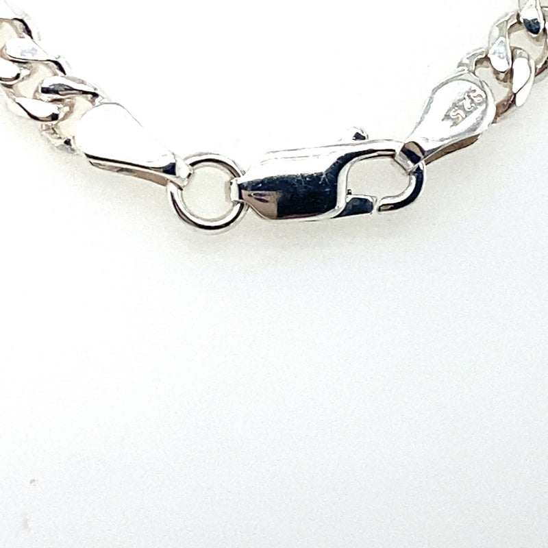 56CM SILVER SOLID CURB LINK CHAIN