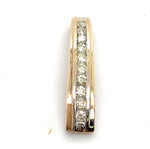 9CT YELLOW GOLD CHANNEL SET DIAMOND PENDANT