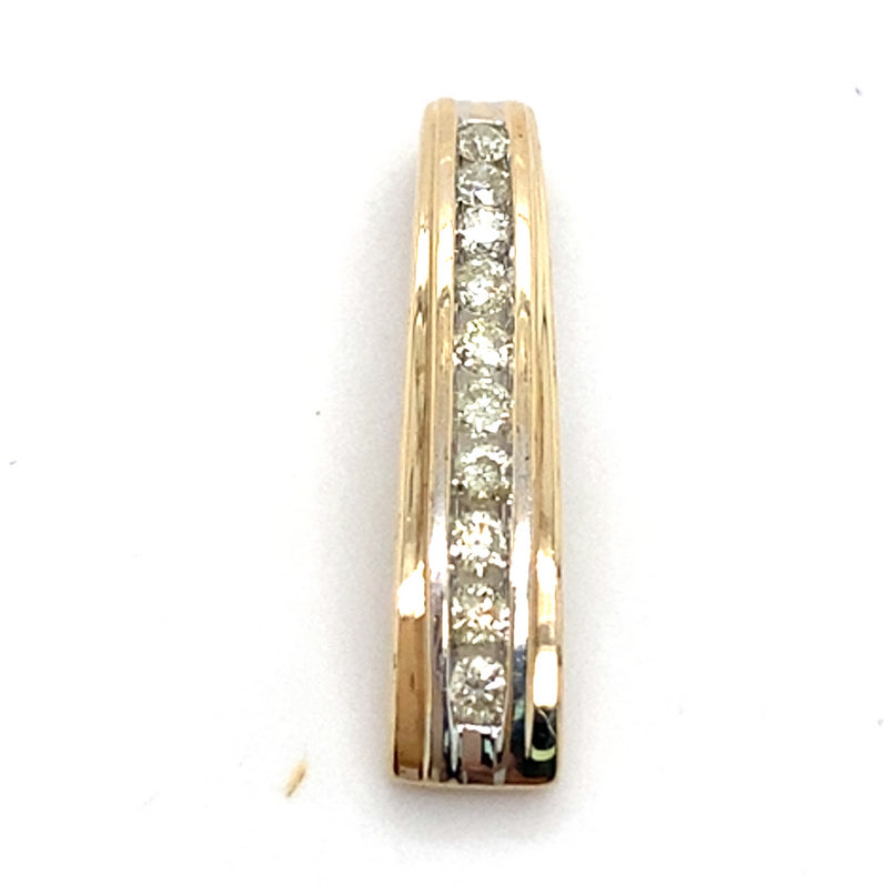 9CT YELLOW GOLD CHANNEL SET DIAMOND PENDANT