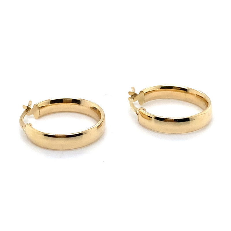 10CT YELLOW GOLD SMALL FLAT HOOP EARRING