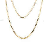 9CT YELLOW 55CM GOLD FLAT OPEN DIAMOND CUT CURB LINK CHAIN