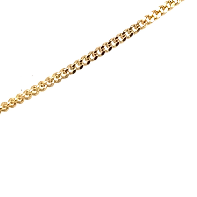 9CT YELLOW GOLD 40CM CURB LINK CHAIN WITH MY 1ST DIAMOND LOCKET