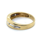 9CT YELLOW GOLD THICKENED TOP MENS DIAMOND DRESS RING VALUED @ $999