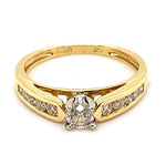 18CT YELLOW & WHITE GOLD FLOW UP STYLE DIAMOND DRESS RING VALUED @ $2899