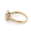 9CT YELLOW & WHITE GOLD DIAMONDS IN RAISED SETTING DRESS RING