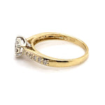 9CT YELLOW & WHITE GOLD FLOW UP STYLE DIAMOND DRESS RING VALUED @ $2099
