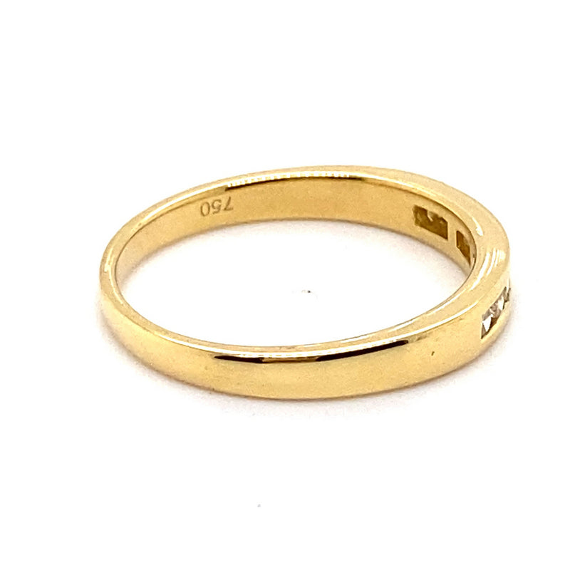 18CT YELLOW GOLD CHANNEL SET DIAMOND DRESS RING VALUED @ $2899