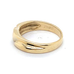 9CT YELLOW GOLD ROUND BRILLIANT CUT HAMMER SET DIAMOND DRESS RING