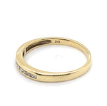 9CT YELLOW GOLD CHANNEL SET DIAMOND DRESS RING