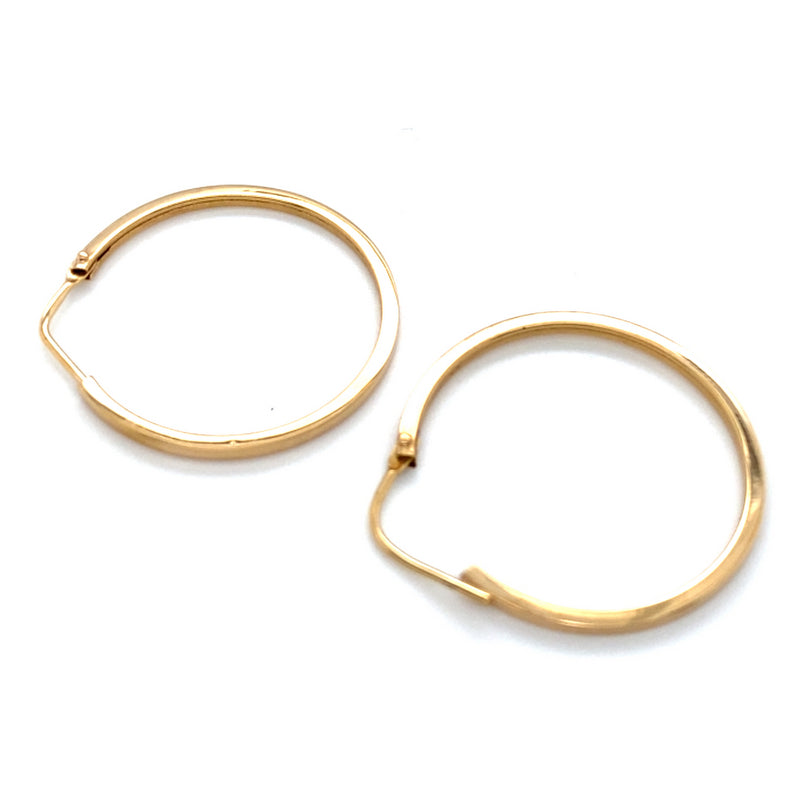 14CT YELLOW GOLD ROUND HOOP EARRINGS TW 1.2g