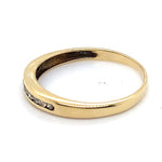 9CT YELLOW GOLD 11 ROUND BRILLIANT CUT CHANNEL SET DIAMOND DRESS RING